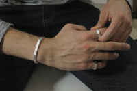 modern minimalist jewelry silver gold bracelet ring 